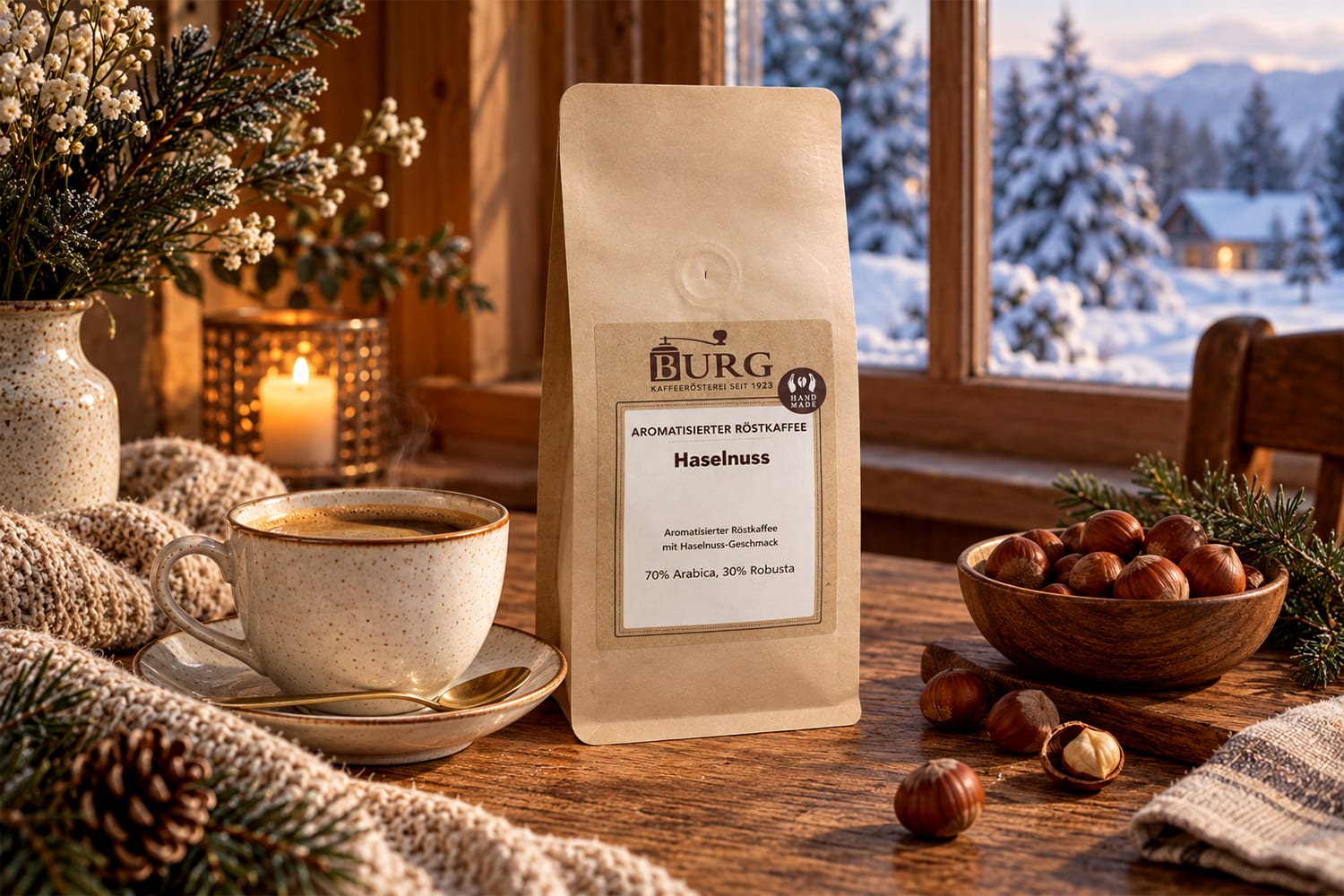 Haselnuss 250g, aromatisierter Kaffee