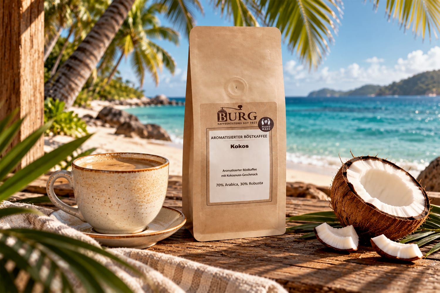 Kokos 250g, aromatisierter Kaffee