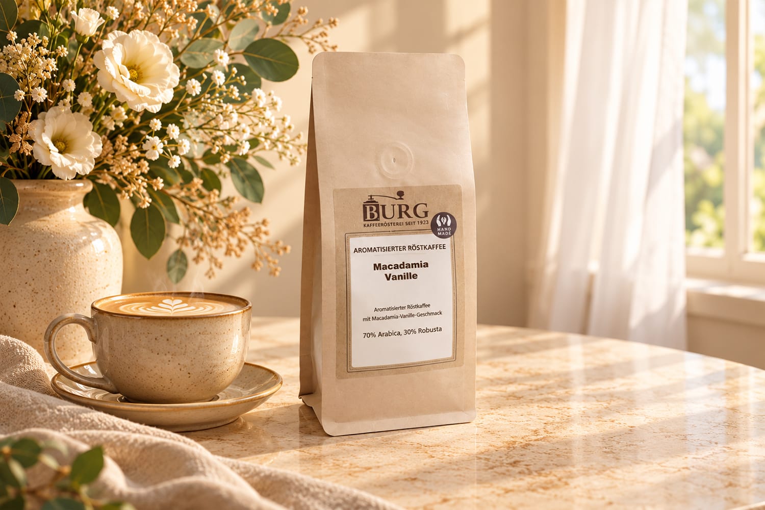 Macadamia-Vanille 250g aromatisierter Kaffee