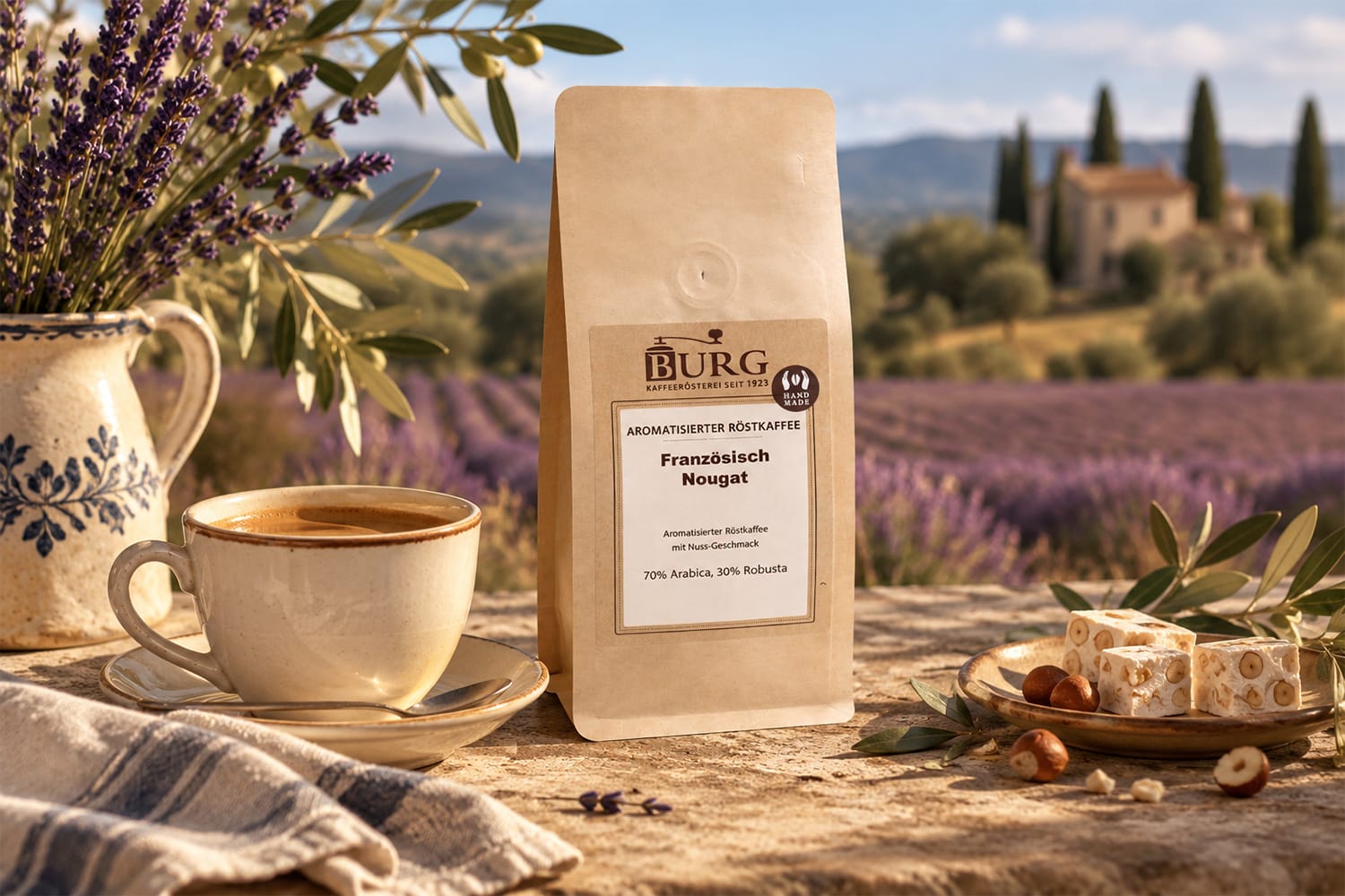 Französisch Nougat 250g, aromatisierter Kaffee